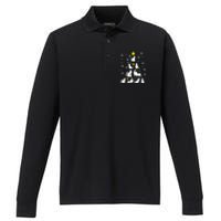 Cats Christmas Tree Cute Cat Lover Xmas Winter Performance Long Sleeve Polo