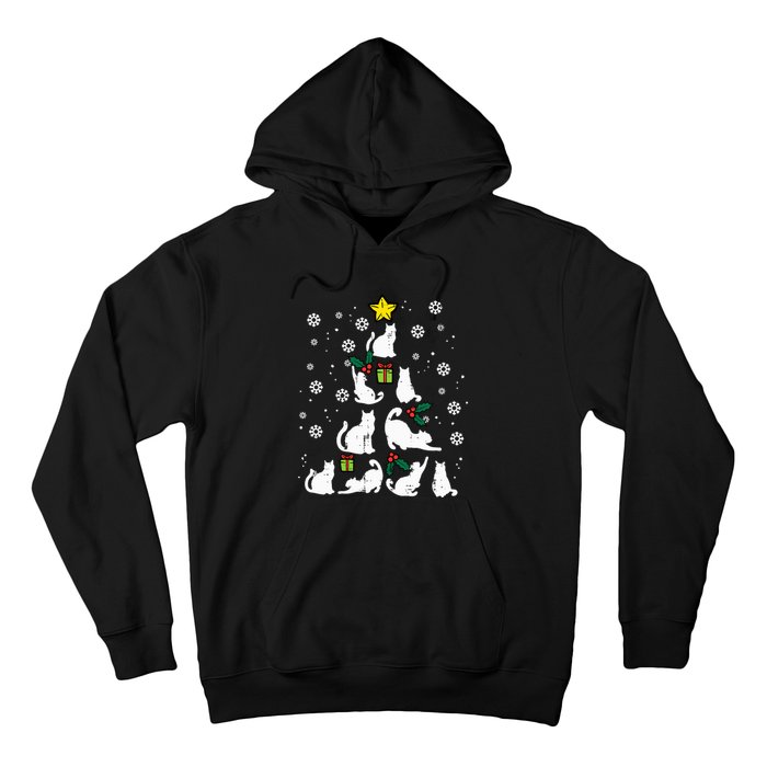 Cats Christmas Tree Cute Cat Lover Xmas Winter Hoodie