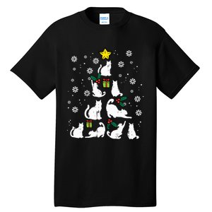 Cats Christmas Tree Cute Cat Lover Xmas Winter Tall T-Shirt