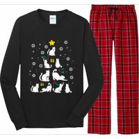 Cats Christmas Tree Cute Cat Lover Xmas Winter Long Sleeve Pajama Set