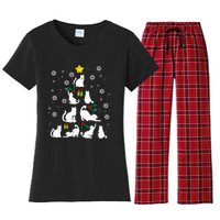 Cats Christmas Tree Cute Cat Lover Xmas Winter Women's Flannel Pajama Set