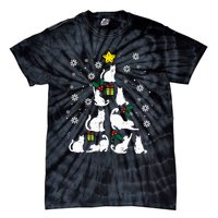 Cats Christmas Tree Cute Cat Lover Xmas Winter Tie-Dye T-Shirt