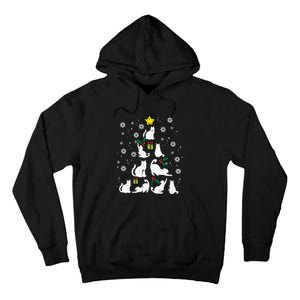 Cats Christmas Tree Cute Cat Lover Xmas Winter Tall Hoodie