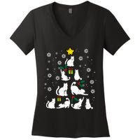 Cats Christmas Tree Cute Cat Lover Xmas Winter Women's V-Neck T-Shirt