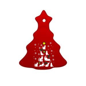 Cats Christmas Tree Cute Cat Lover Xmas Winter Ceramic Tree Ornament