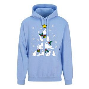 Cats Christmas Tree Cute Cat Lover Xmas Winter Unisex Surf Hoodie