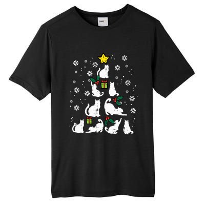 Cats Christmas Tree Cute Cat Lover Xmas Winter Tall Fusion ChromaSoft Performance T-Shirt