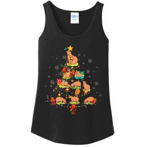 Capybara Christmas Tree Merry Christmas Animal Zookeeper Ladies Essential Tank