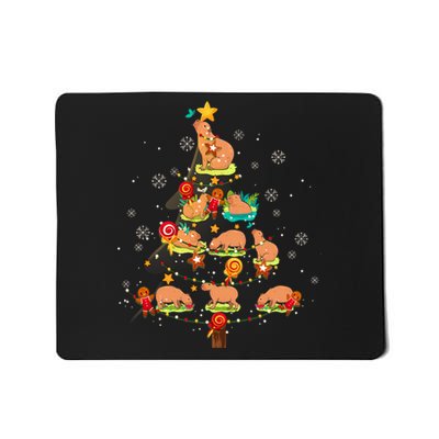 Capybara Christmas Tree Merry Christmas Animal Zookeeper Mousepad