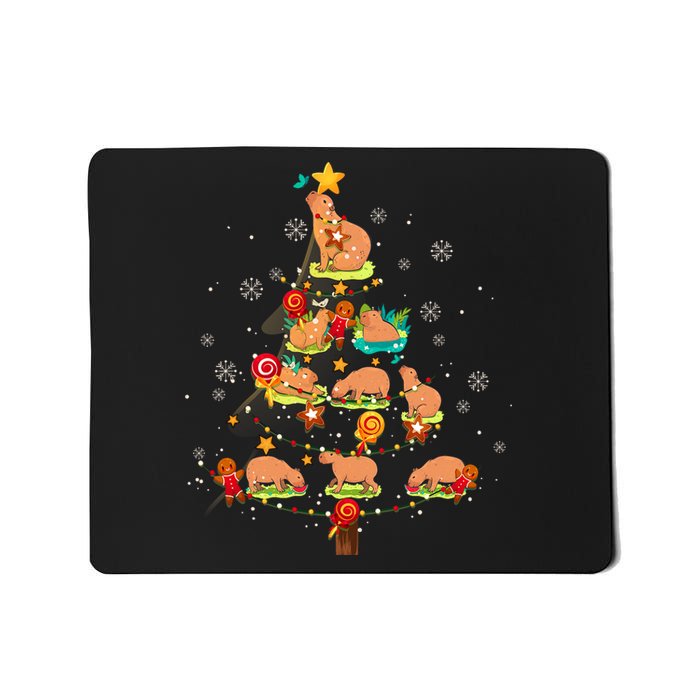 Capybara Christmas Tree Merry Christmas Animal Zookeeper Mousepad