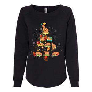 Capybara Christmas Tree Merry Christmas Animal Zookeeper Womens California Wash Sweatshirt