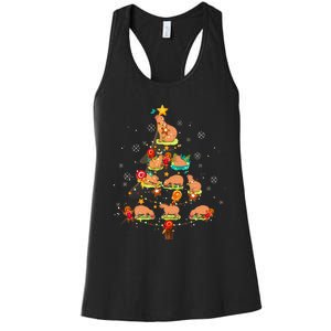 Capybara Christmas Tree Merry Christmas Animal Zookeeper Women's Racerback Tank