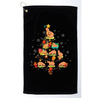 Capybara Christmas Tree Merry Christmas Animal Zookeeper Platinum Collection Golf Towel