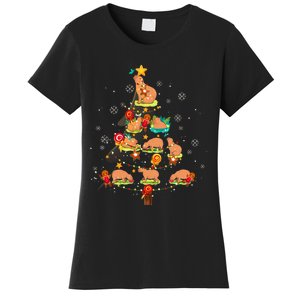 Capybara Christmas Tree Merry Christmas Animal Zookeeper Women's T-Shirt