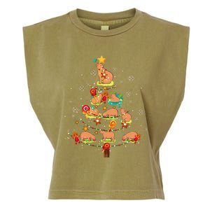 Capybara Christmas Tree Merry Christmas Animal Zookeeper Garment-Dyed Women's Muscle Tee