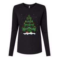 Cannabis Christmas Tree Xmas Funny Smoking Weed Marijuana Womens Cotton Relaxed Long Sleeve T-Shirt