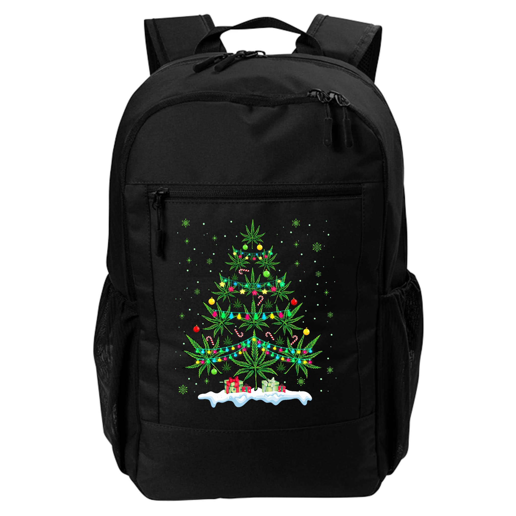 Cannabis Christmas Tree Xmas Funny Smoking Weed Marijuana Backpack