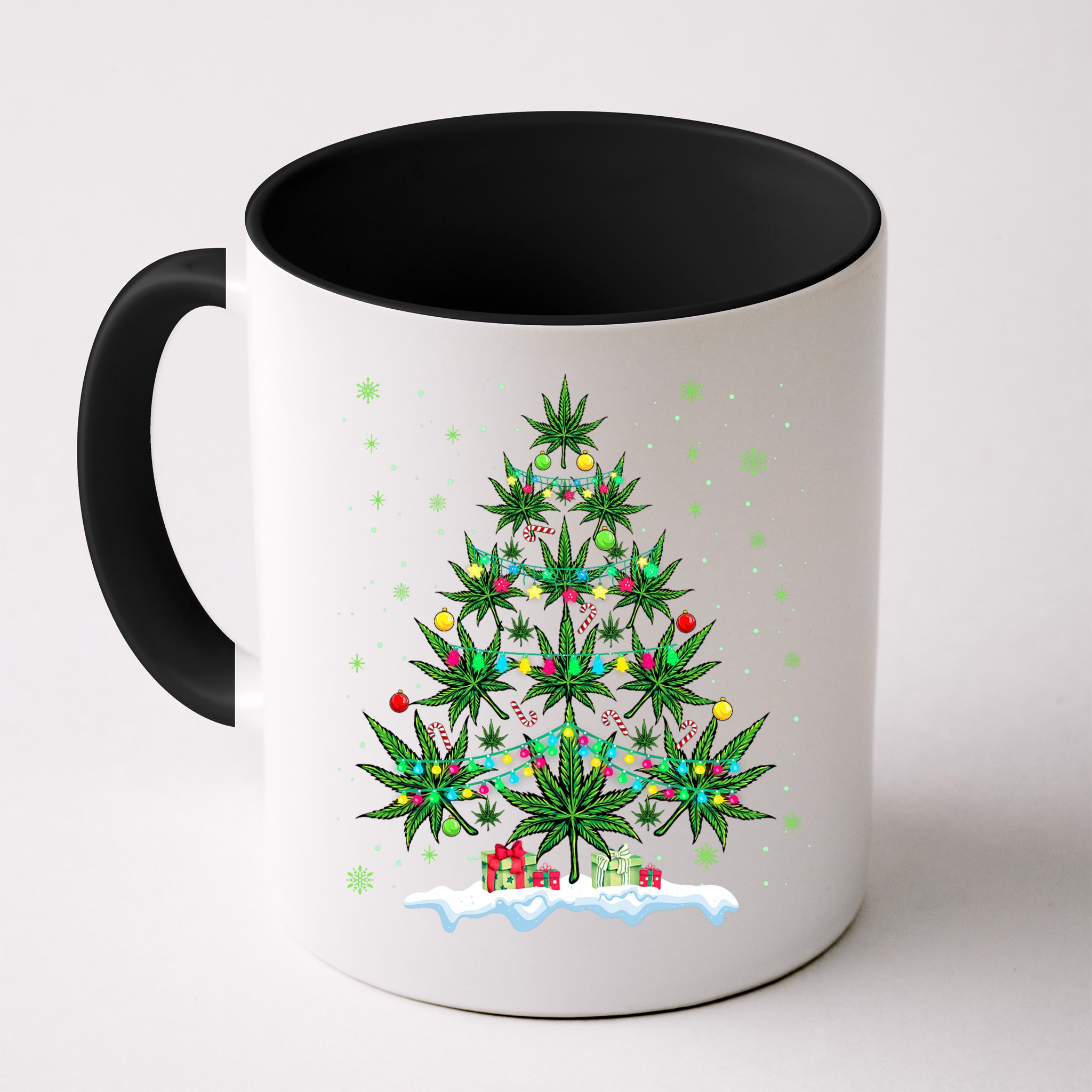 Cannabis Christmas Tree Xmas Funny Smoking Weed Marijuana Mug