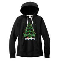 Cannabis Christmas Tree Xmas Funny Smoking Weed Marijuana Women's Fleece Hoodie