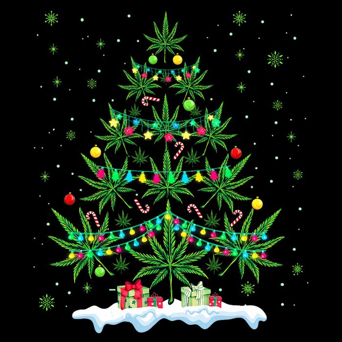 Cannabis Christmas Tree Xmas Funny Smoking Weed Marijuana 16 in Basic Backpack