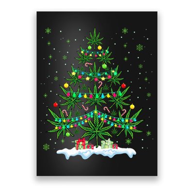 Cannabis Christmas Tree Xmas Funny Smoking Weed Marijuana Poster