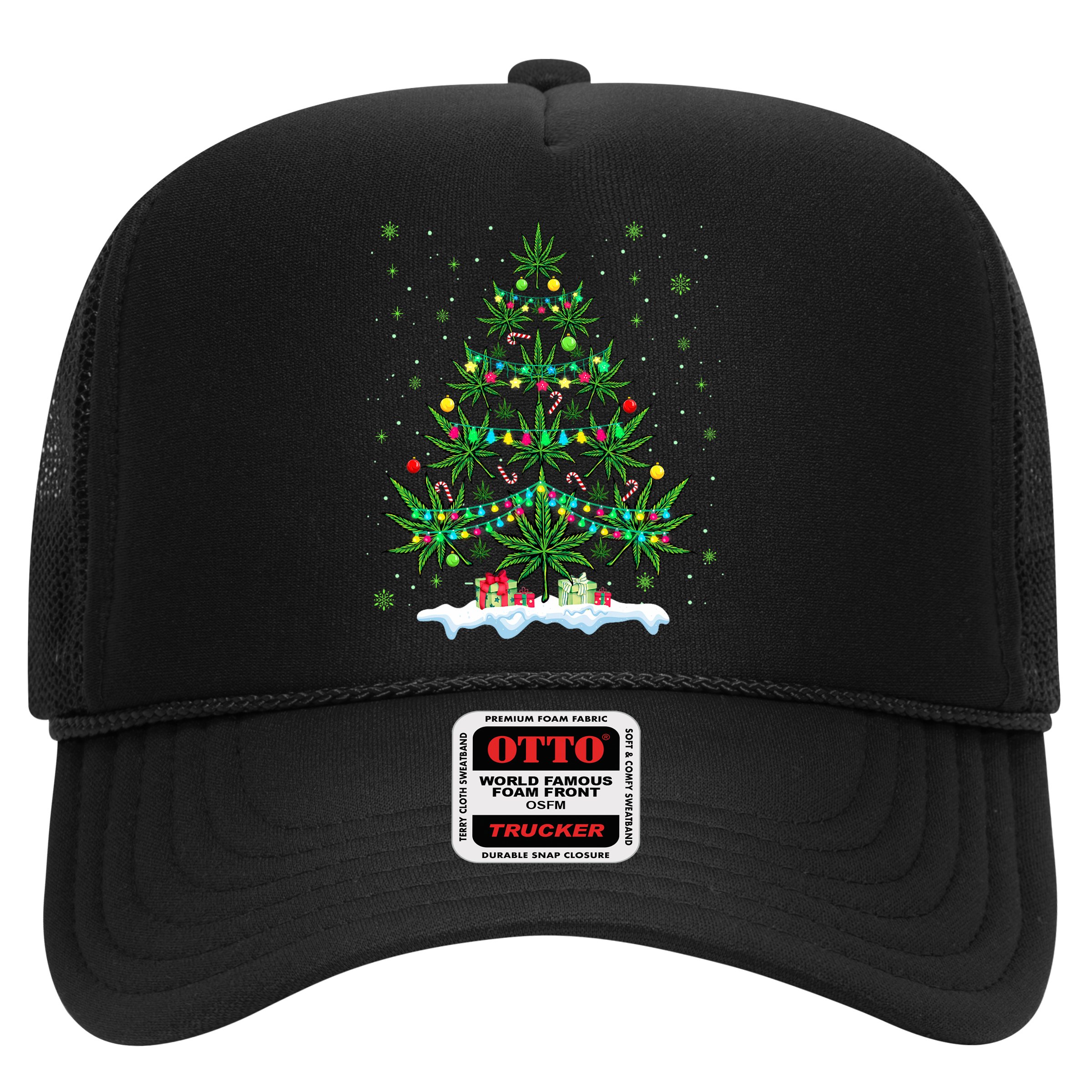 Cannabis Christmas Tree Xmas Funny Smoking Weed Marijuana Hat
