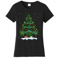 Cannabis Christmas Tree Xmas Funny Smoking Weed Marijuana Women's T-Shirt