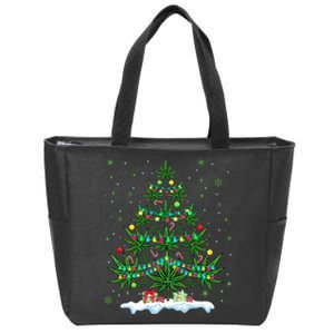 Cannabis Christmas Tree Xmas Funny Smoking Weed Marijuana Zip Tote Bag