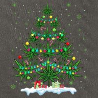 Cannabis Christmas Tree Xmas Funny Smoking Weed Marijuana Cotton Canvas Backpack