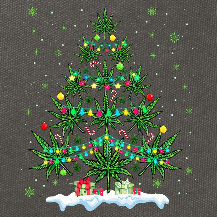 Cannabis Christmas Tree Xmas Funny Smoking Weed Marijuana Cotton Canvas Backpack