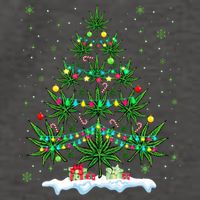 Cannabis Christmas Tree Xmas Funny Smoking Weed Marijuana Vector Backpack