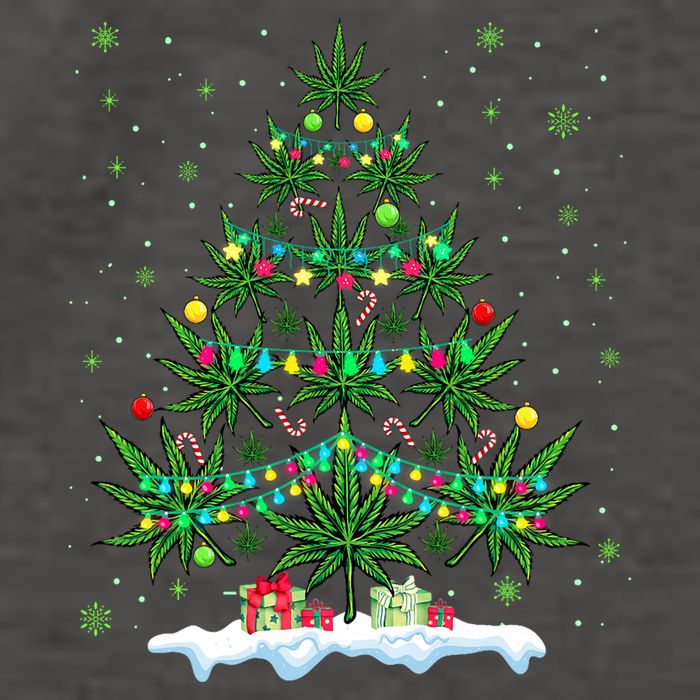 Cannabis Christmas Tree Xmas Funny Smoking Weed Marijuana Vector Backpack