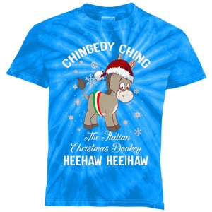 Chingedy Ching The Italian Dominick The Christmas Donkey Kids Tie-Dye T-Shirt