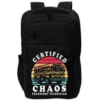 Certified Chaos Transport Technician Funny Driver School Impact Tech Backpack