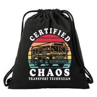 Certified Chaos Transport Technician Funny Driver School Drawstring Bag