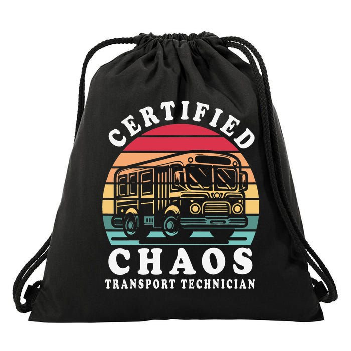 Certified Chaos Transport Technician Funny Driver School Drawstring Bag