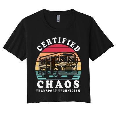 Certified Chaos Transport Technician Funny Driver School Women's Crop Top Tee