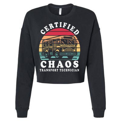 Certified Chaos Transport Technician Funny Driver School Cropped Pullover Crew