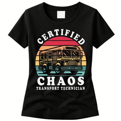 Certified Chaos Transport Technician Funny Driver School Womens T-Shirt
