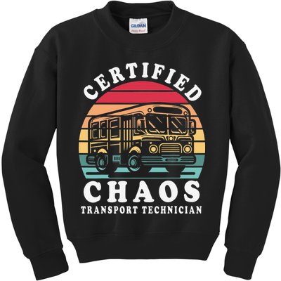 Certified Chaos Transport Technician Funny Driver School Kids Sweatshirt