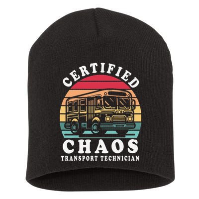 Certified Chaos Transport Technician Funny Driver School Short Acrylic Beanie