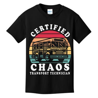 Certified Chaos Transport Technician Funny Driver School Kids T-Shirt