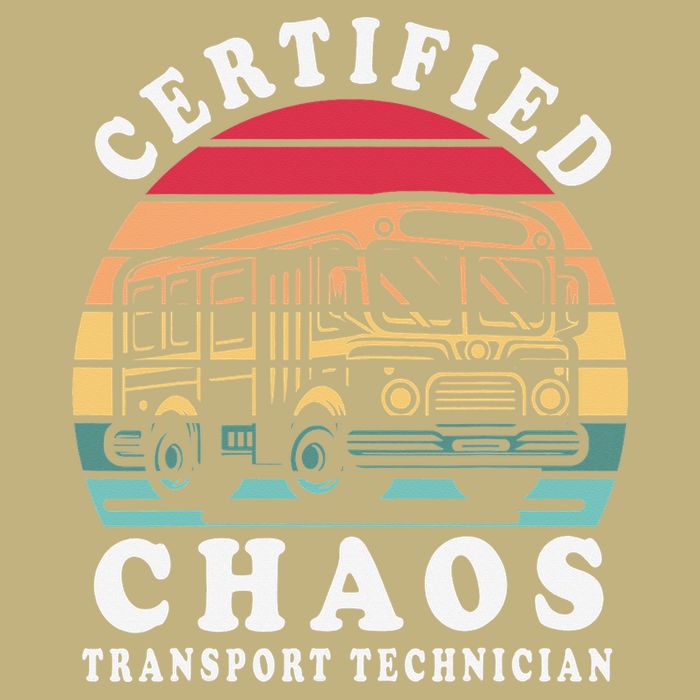 Certified Chaos Transport Technician Funny Driver School Button
