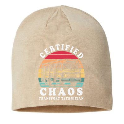 Certified Chaos Transport Technician Funny Driver School Sustainable Beanie