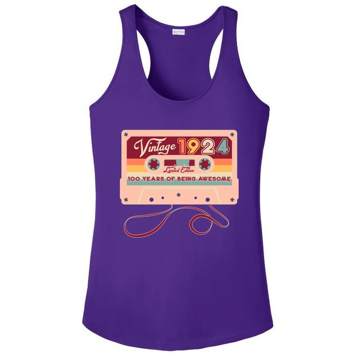 Cute Cassette Tape Limited Edition Vintage 1924 100 Years Of Being Awesome Ladies PosiCharge Competitor Racerback Tank