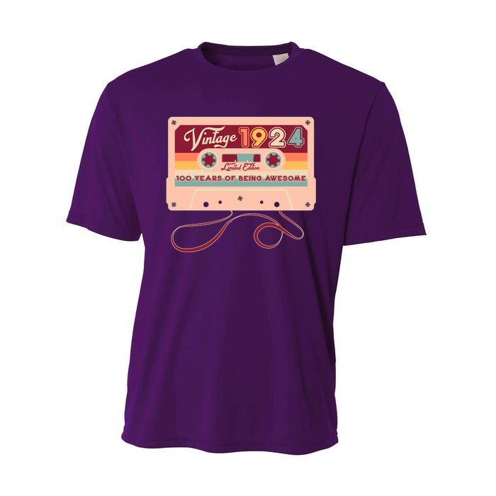 Cute Cassette Tape Limited Edition Vintage 1924 100 Years Of Being Awesome Performance Sprint T-Shirt