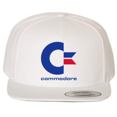 Commodore C64 Uppercase Letter Blue Red & Commodore Wool Snapback Cap