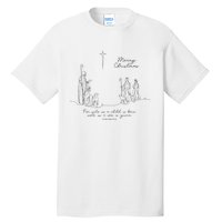 Christmas Christian Unto You Is Born A Savior Tall T-Shirt