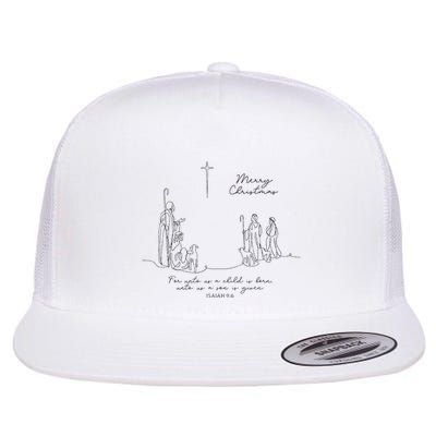 Christmas Christian Unto You Is Born A Savior Flat Bill Trucker Hat