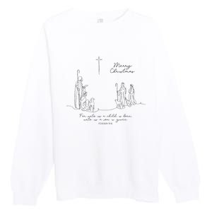 Christmas Christian Unto You Is Born A Savior Premium Crewneck Sweatshirt